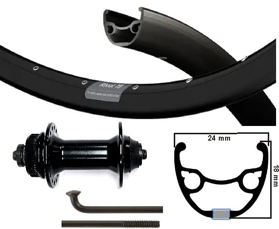 KGS -Vorderrad 28 Zoll (622) Rivale 19 Space Black Centerlock