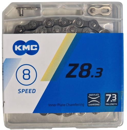 KM C Z8.3 Bicycle Chain 8 hitrost 1 2x3 32 114 Schakels sivo rjava v škatli