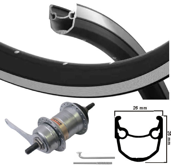 KGS Tylne koło 28 cali (622) RYDE RIM Black Silver Nexus 3 Hub