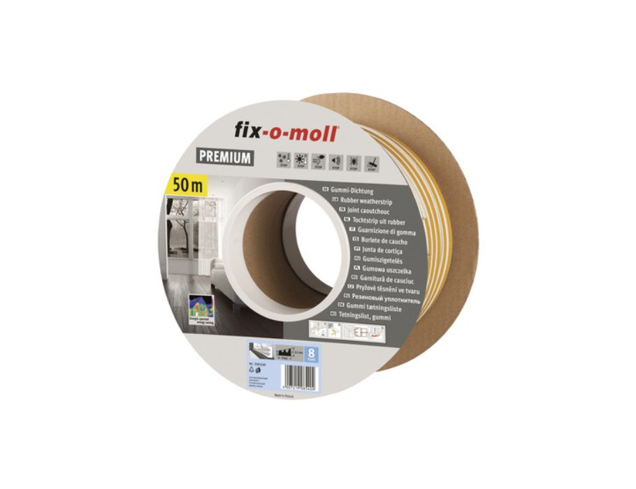 Fix-o-moll trækbånd W-profil 50 m x 9 mm 1,5-2,7 mm hvid