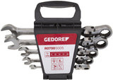 Gedore Red Ringratel-Steek keys set with knee joint SW 8-19 mm 5-piece
