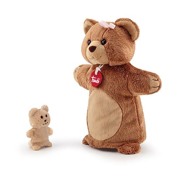 Hand puppet bear with baby 26cm