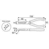 Hozan P-12 Speced Zange Bent HRC45 3280012