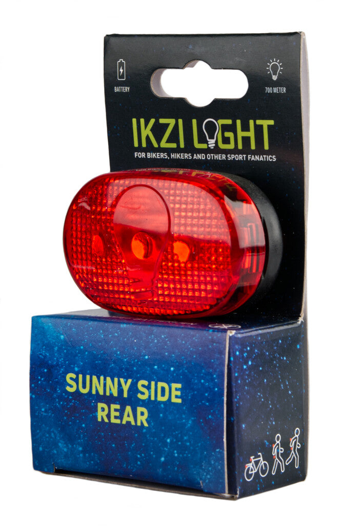 Ikzilight rear light 3-LED red including batteries on card