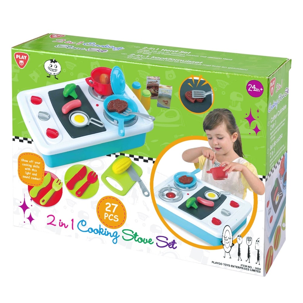 Playgo 2 in 1 keuken oven set met 27-delige speelset
