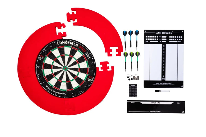 Longfield Darts Turnéier Daubel mat Accessoiren Red 8-Stéck