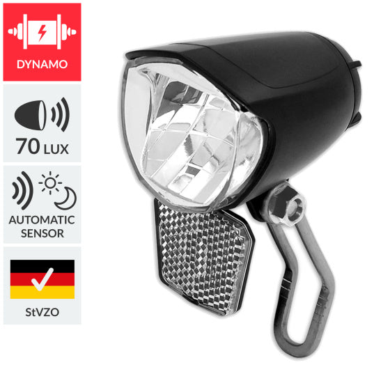 Forlygte Dynamo Max Sensor 70 Lux OEM