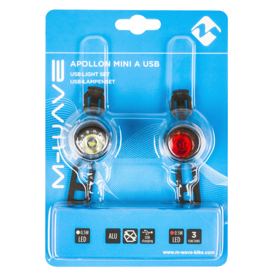 M-Wave Apollon Mini Lighting Set LED 360 ° Visibility Black