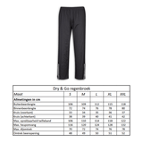 Rain pants dry go size XL