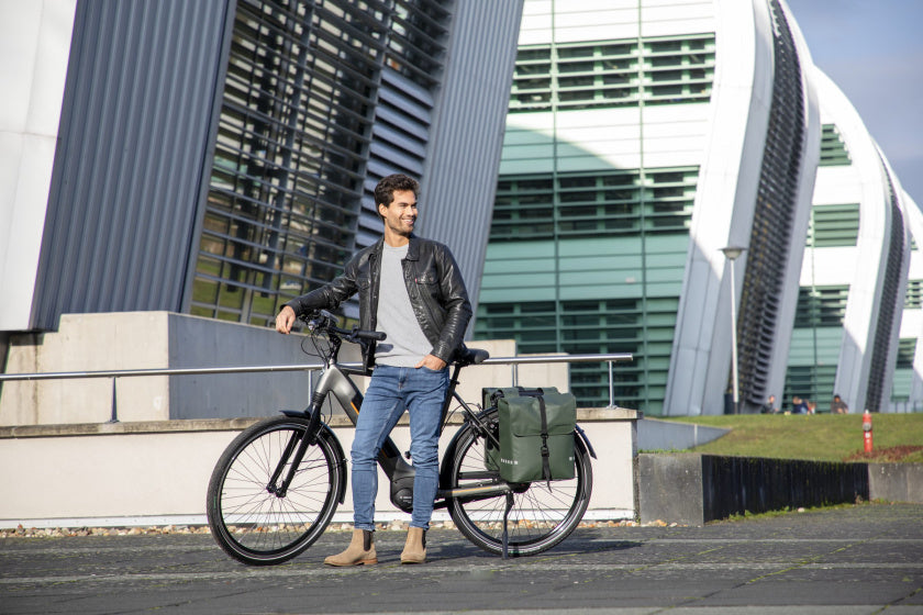 Sacca per biciclette odense - doppio zaino duro e spazioso per biciclette elettriche - verde
