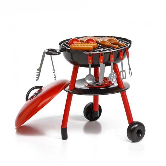 Paradiso legetøj legetøj grill 50 cm 30-delt rød sort