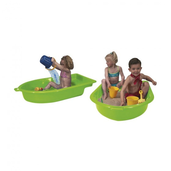 Sandbox with lid boat 118 x 79 x 22 cm green