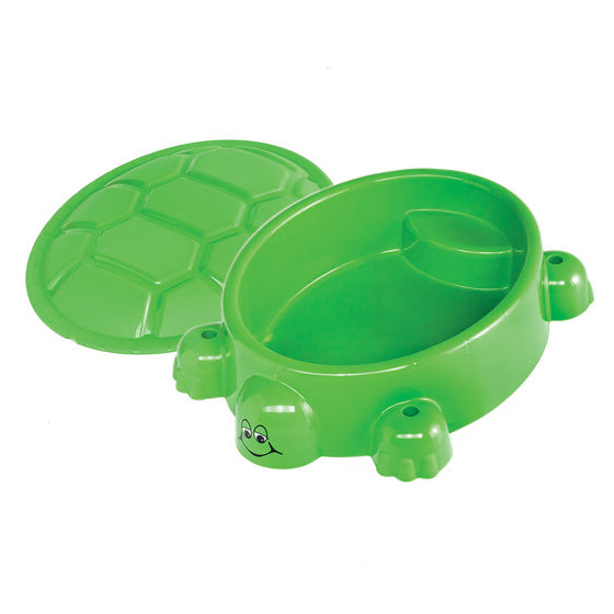 sandbox with lid turtle 95.5 x 68 cm green