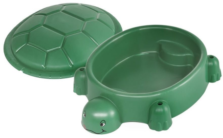 sandbox with lid turtle 115 x 83 cm green