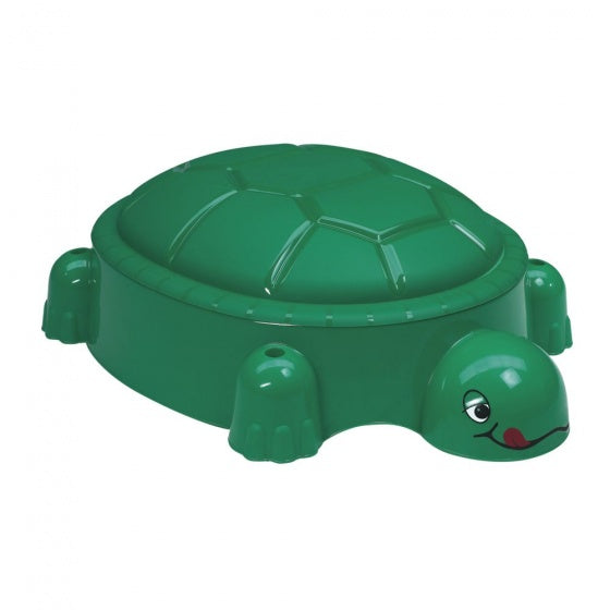 sandbox with lid turtle 115 x 83 cm green