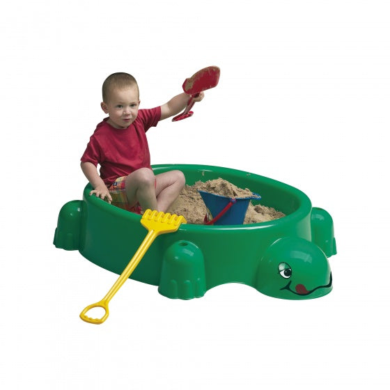 sandbox with lid turtle 115 x 83 cm green