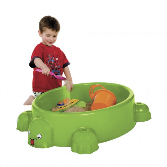 sandbox with lid turtle 95.5 x 68 cm green