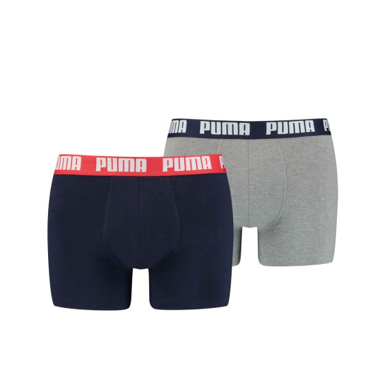 Puma Basic Boxer Short Men (Pack of 2) Šedá modrá velikost l