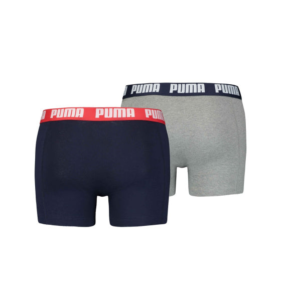 Puma Basic Boxer Short Men (Pack of 2) Šedá modrá velikost l