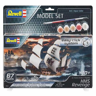 Otto simon revell hms revenge sir francis drake apos;s vlaggenschip, easy click system inclusief verf en penseel