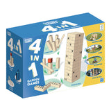 Heuschrecke 4-in-1 Holzgartenspiele Kubb Domino Jenga