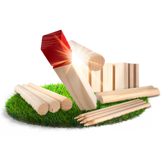 Heuschrecke 4-in-1 Holzgartenspiele Kubb Domino Jenga