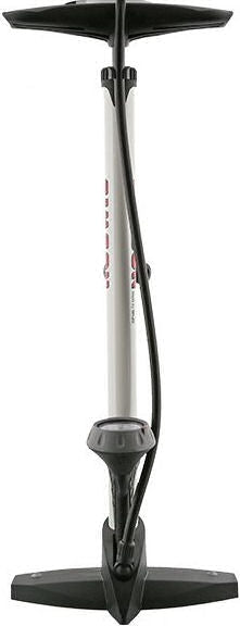 Pompa per biciclette con manometro in acciaio 61 cm bianco (020601)