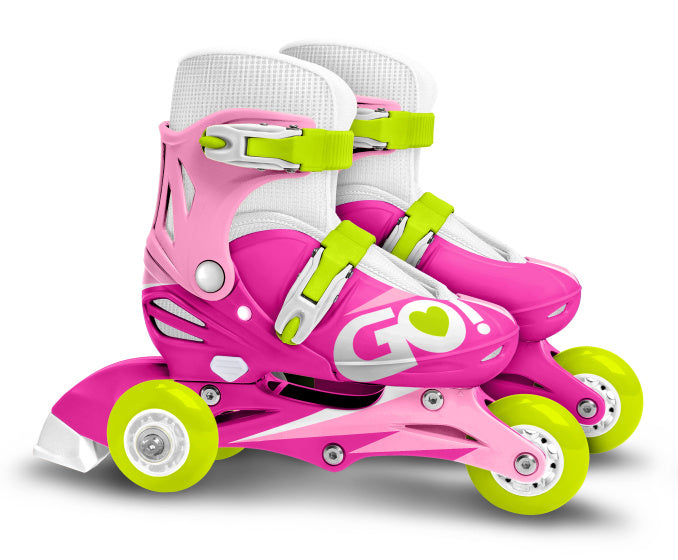 Skids Kontroll Inline Skates Erkenntbar rosa Wäissgréisst 27-30
