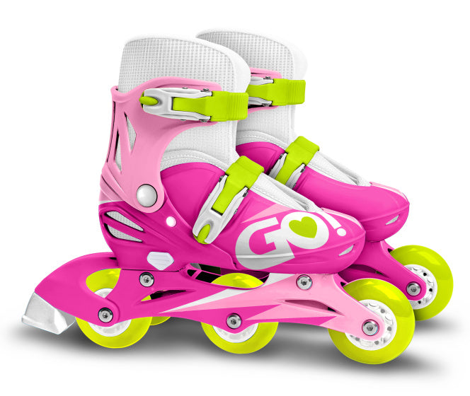 Skids Kontroll Inline Skates Erkenntbar rosa Wäissgréisst 27-30