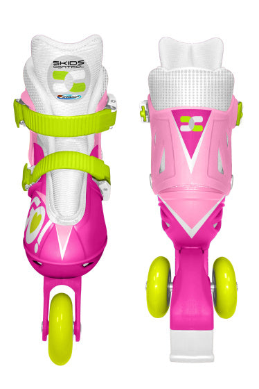 Skids Kontroll Inline Skates Erkenntbar rosa Wäissgréisst 27-30