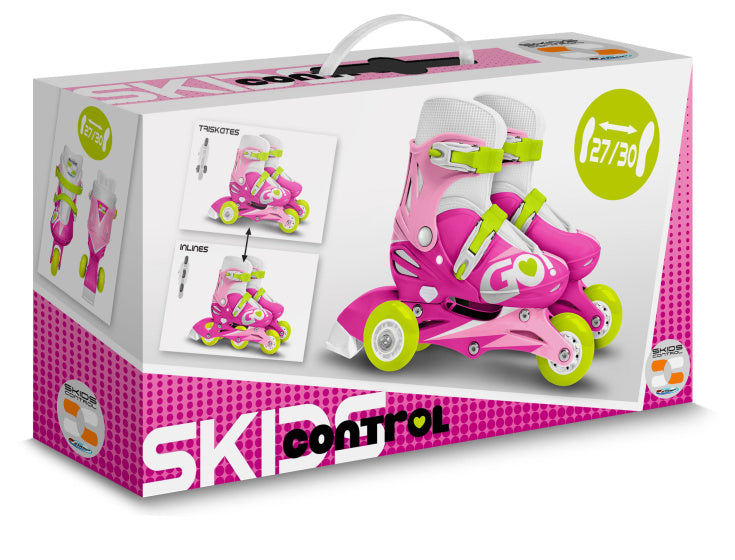 Skids Kontroll Inline Skates Erkenntbar rosa Wäissgréisst 27-30