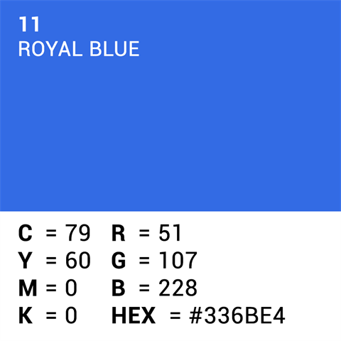 Superior background paper 11 Royal Blue Chroma Key 1.35 x 11m