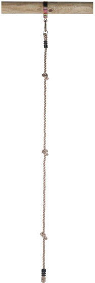 Swinging climbing rope with 3 knots and 1 ring 180 cm natural