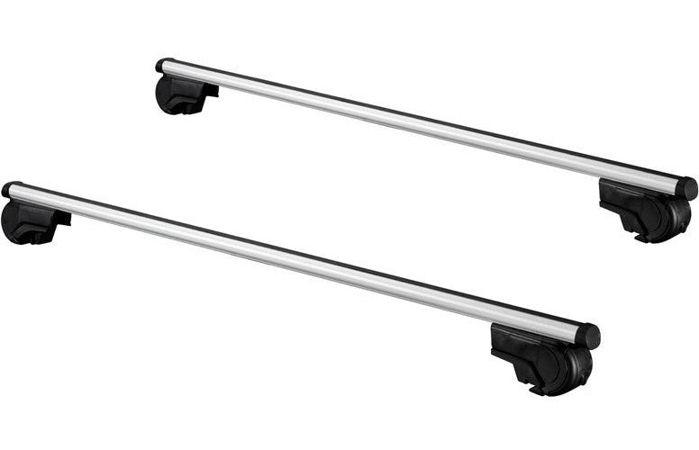 Set di portapacchi per tetto 124 cm in argento in alluminio