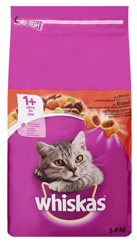Whiskas trocken Erwuessene Rëndfleesch
