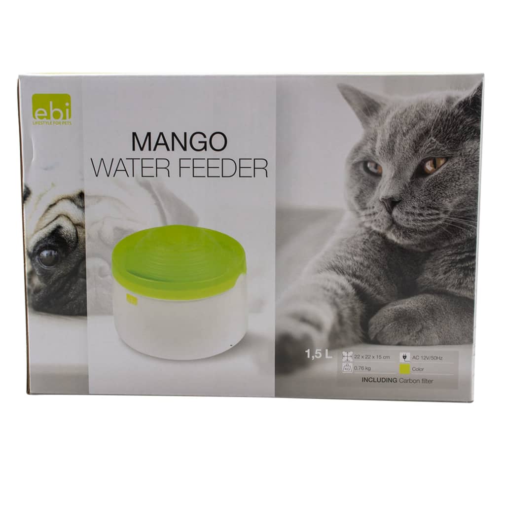 Ebi Waterbank pour animaux de compagnie Mango 1,5 l vert