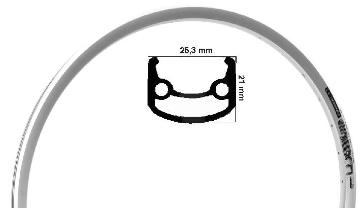 Rodi Web Disk (hamulec tarczowy) krawędź rowerowa 26 cali 559 Srebrny 36 otwór do dziury 14