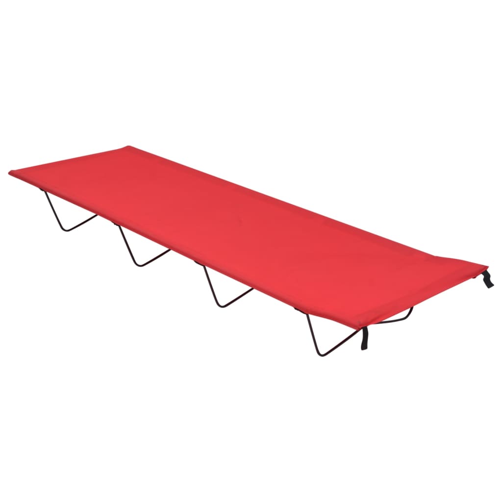 VIDAXL CAMP SEDS 2 ST 180X60X19 CM Oxford tkanina in jeklena rdeča