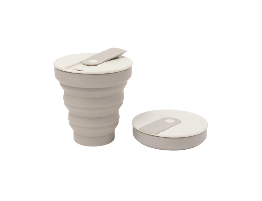 Beewise faltbare Silikon -Reise -Tasse hellgrau 235 ml