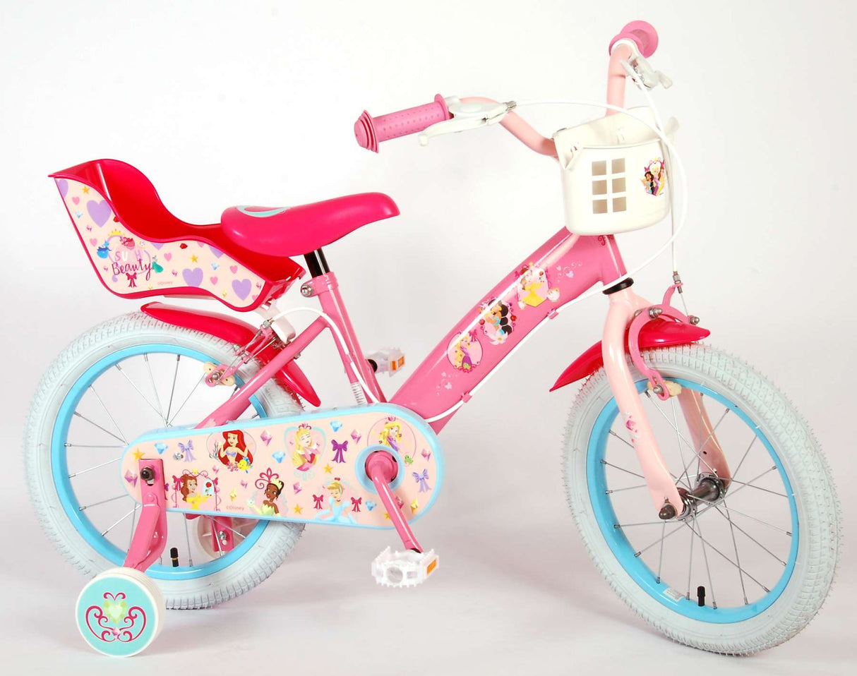 Disney Prinzessin Kanner Vëlo Meedercher 16 Zoll rosa zwee Handbremsen