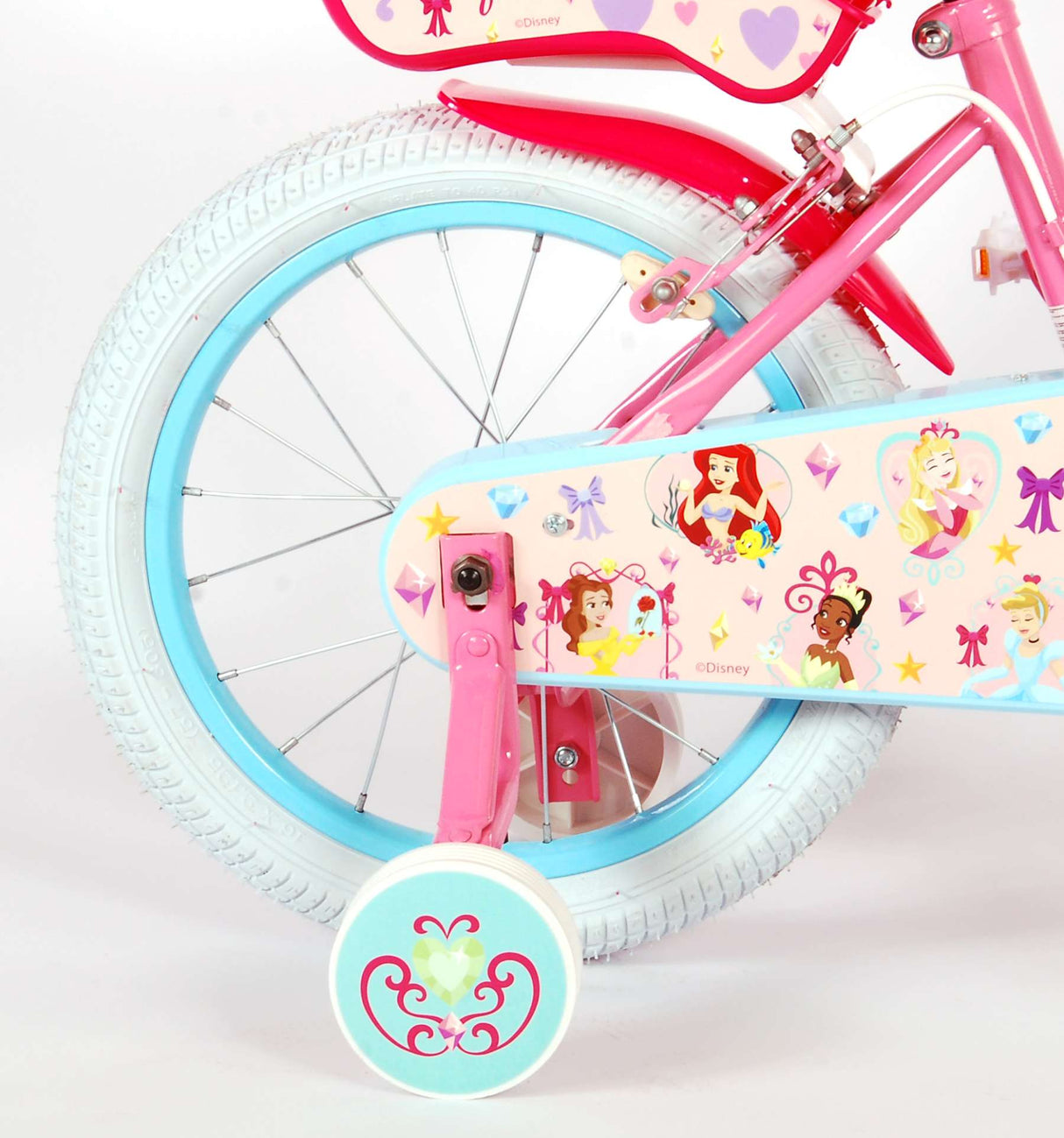 Disney Prinzessin Kanner Vëlo Meedercher 16 Zoll rosa zwee Handbremsen