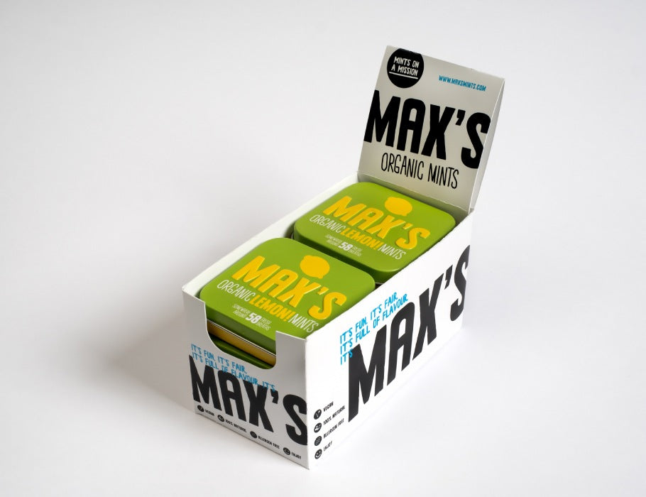 Max Organic Mints Ginger Mint Display 8 kusů (35 g)