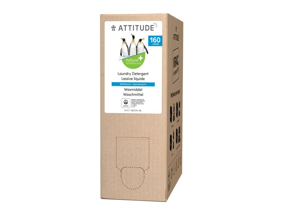 Attitude Nature + Wasmiddel BIB 4L Wildflowers 160 wasjes