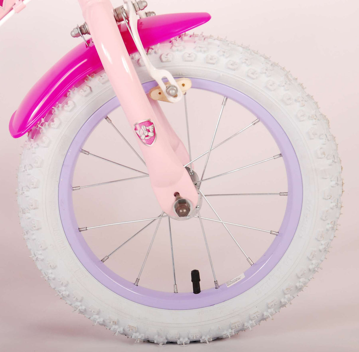 Patt patrulle Kanner Vëlo Meedercher 14 Zoll rosa zwee Handbremsen