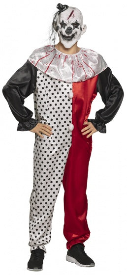 Boland Psycho Clown kostuum heren zwart rood wit maat M L