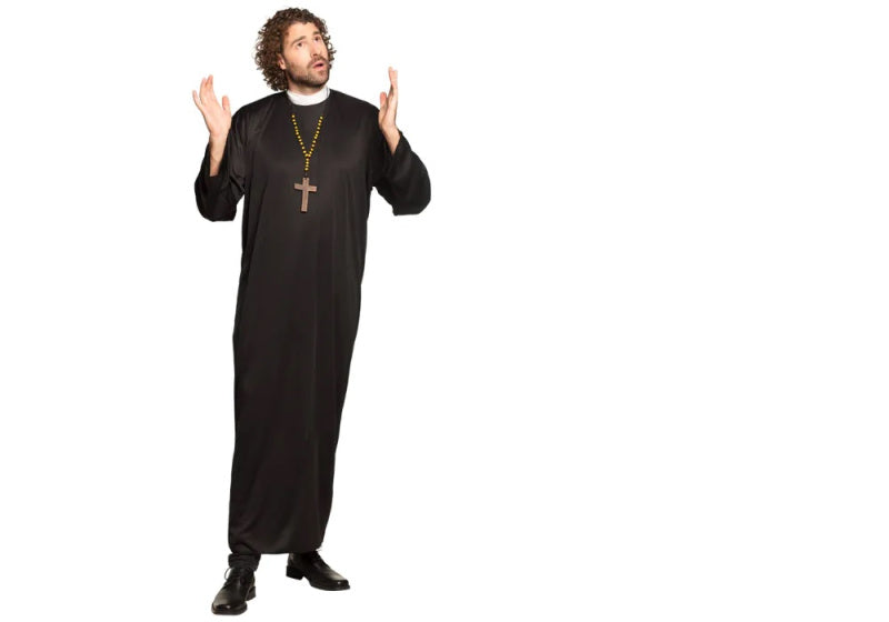 Boland Verkleedpak Priester Heren Zwart maat M L