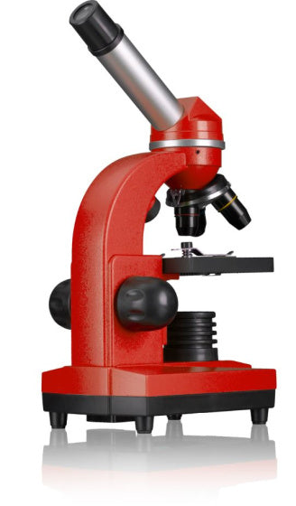 Bresser Microscope Junior 29 cm ocelový červená 28-dílná