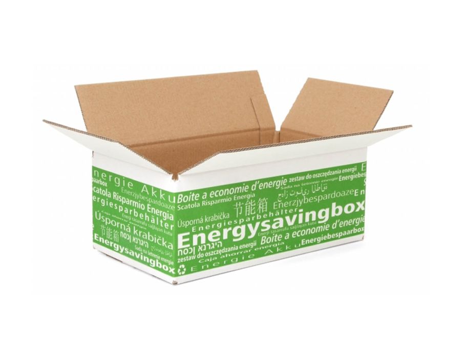 Energibesparande låda med tryck