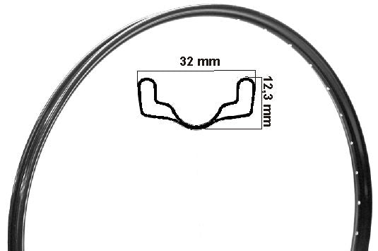 Ryde Rim 28x11 2 Schwarz 13G 37 mm 36 Löcher Tro 635