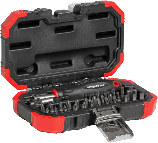 Bitset rojo gedore con destornillador de bit 32 piezas